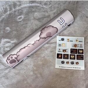 MacBook 13-inch Air Keyboard Skin with Bear Paw Design - Rose Gold